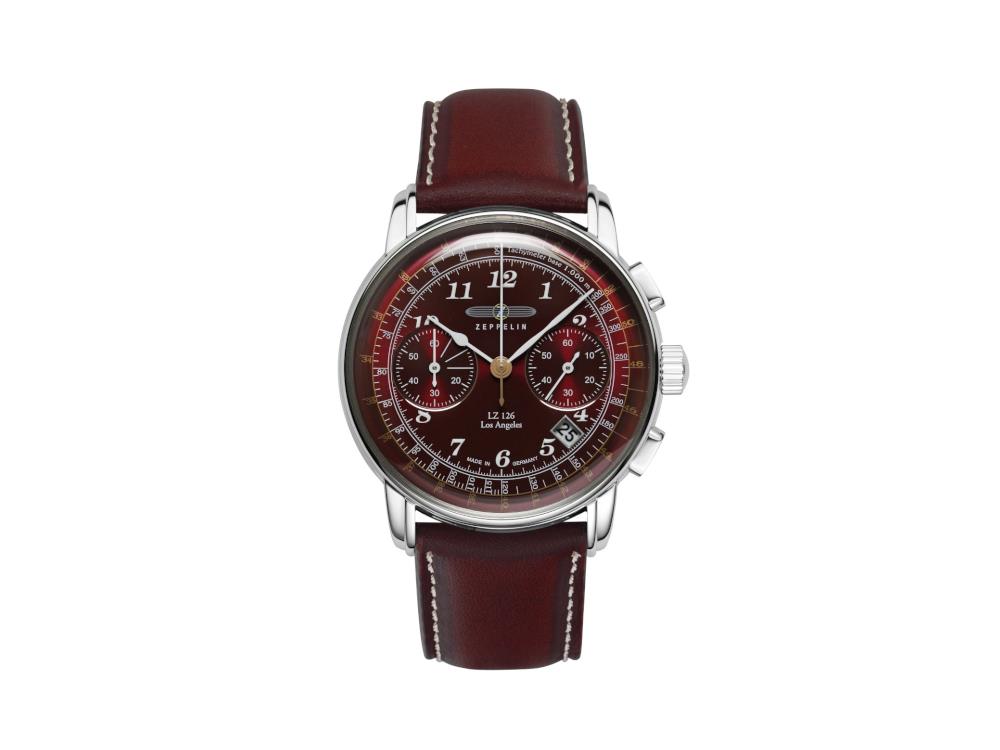 Reloj de Cuarzo Zeppelin LZ126 Los Angeles, Rojo, 42 mm, 7614-6