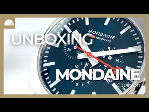 Reloj de Cuarzo Mondaine Cushion, Azul, 41 mm, Correa textil, MSL.41440.LD.SET