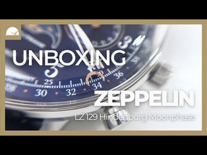 Reloj de Cuarzo Zeppelin LZ 129 Hindenburg Moonphase Lady, Azul, 36 mm, 7037-3