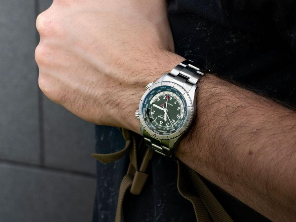 Reloj de Cuarzo Alpina Startimer Pilot Quartz Worldtimer, 41 mm, AL-255GR4S26B