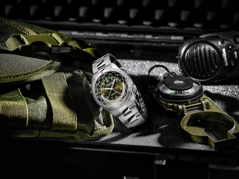 Reloj de Cuarzo Alpina Startimer Pilot Quartz Worldtimer, 41 mm, AL-255GR4S26B