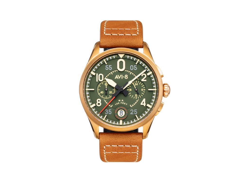 Reloj de Cuarzo AVI-8 Spitfire Lock Chronograph Bronze Green, 42 mm, AV-4089-02