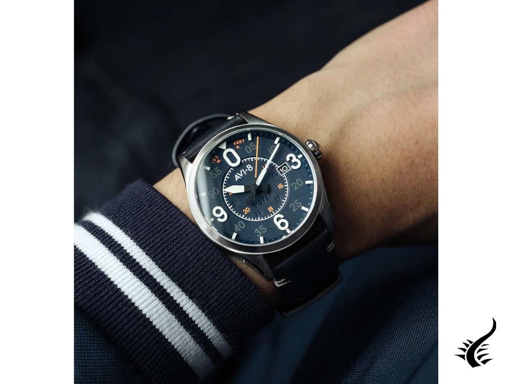 Reloj Automático AVI-8 Spitfire Smith Birmingham, Azul, 42 mm, AV-4090-02