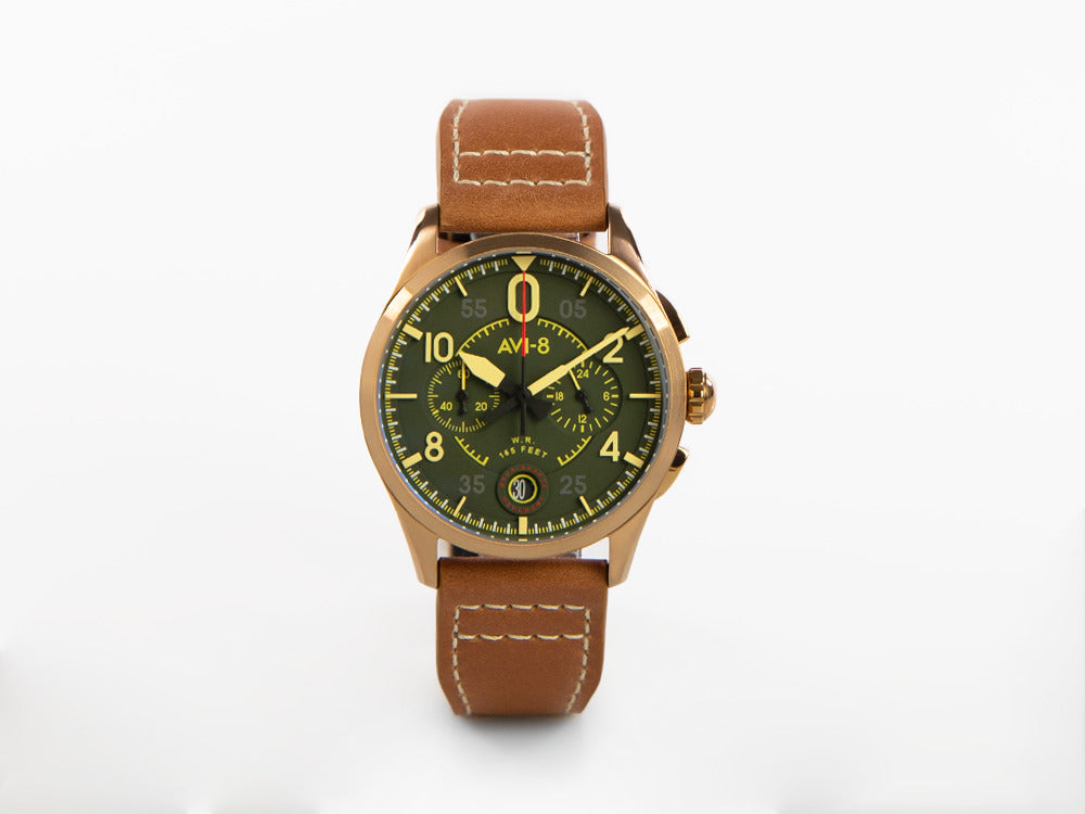 Reloj de Cuarzo AVI-8 Spitfire Lock Chronograph Bronze Green, 42 mm, AV-4089-02