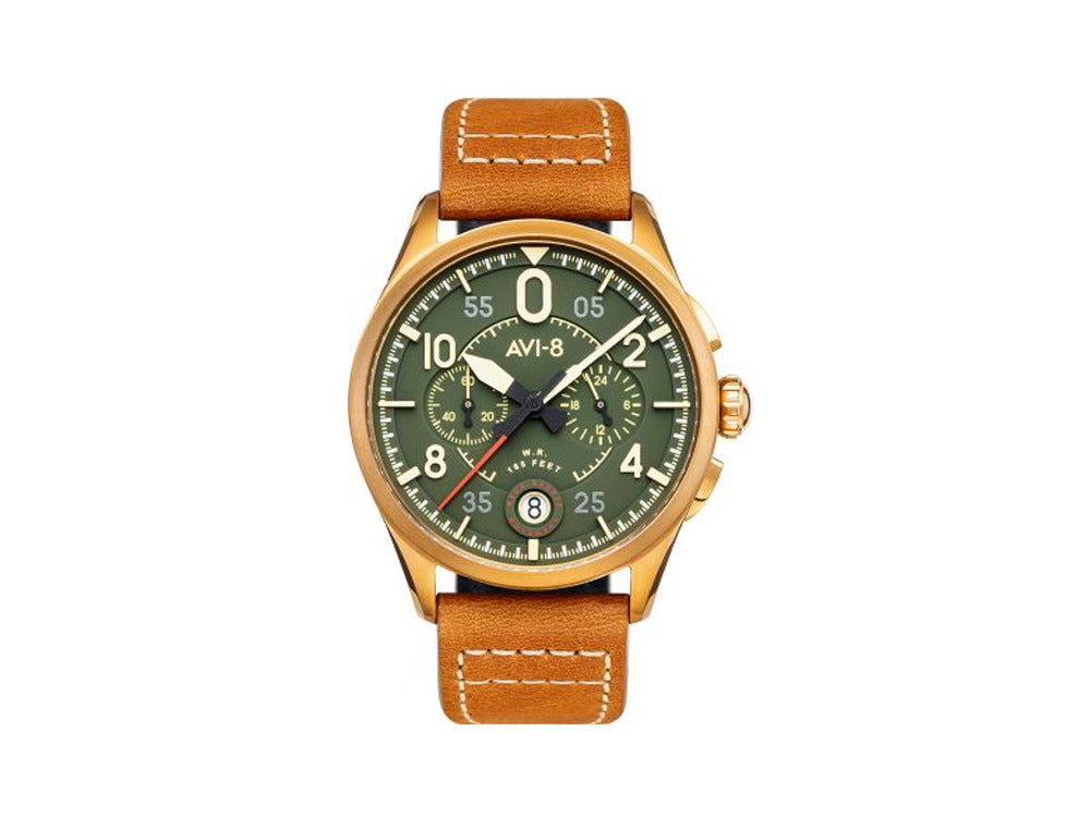 Reloj de Cuarzo AVI-8 Spitfire Lock Chronograph Bronze Green, 42 mm, AV-4089-02