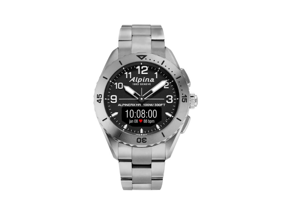 Smartwatch Alpina AlpinerX Alive, Negro, GMT, Alarma, AL-284LBBW5TAQ1B