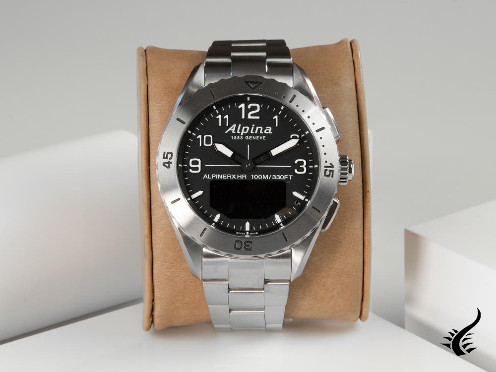 Smartwatch Alpina AlpinerX Alive, Negro, GMT, Alarma, AL-284LBBW5TAQ1B