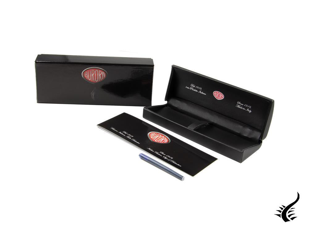 Pluma Estilográfica Aurora Ipsilon, Resina Negra, Adornos cromados, B10N