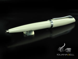 Bolígrafo Aurora Style -Resina Blanca y Adornos Cromados - E32CW