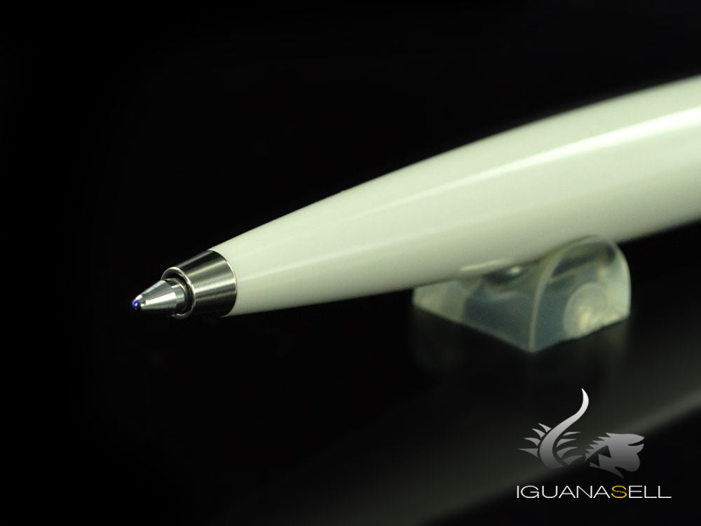Bolígrafo Aurora Style -Resina Blanca y Adornos Cromados - E32CW