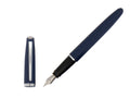 Pluma Estilográfica Aurora Style, Resina Azul, Adornos cromados, E20B