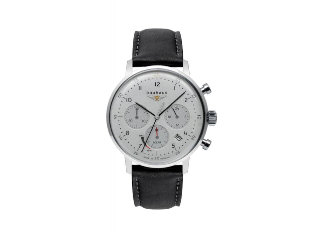 Reloj de Cuarzo Bauhaus Solar Chronograph, Blanco, 41 mm, Día, 2086-1
