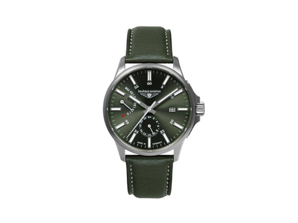 Reloj Automático Bauhaus Aviation, Titanio, Verde, 42 mm, Día, 2860-4