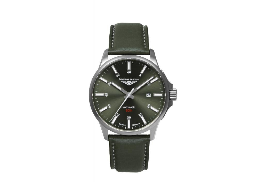 Reloj Automático Bauhaus Aviation, Titanio, Verde, 42 mm, Miyota 8315, 2864-4