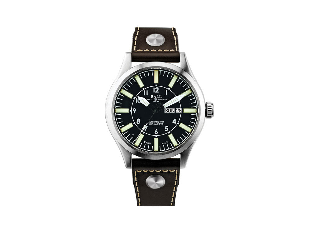 Reloj Automático Ball Engineer Master II Aviator, 46 mm, Negro, NM1080C-L13-BK