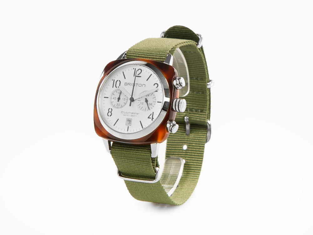 Reloj Briston Clubmaster Classic, Celulosa, Blanco, 40 mm, 16140.SA.T.2.NGA