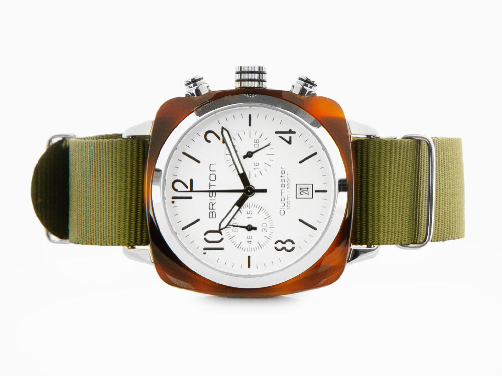 Reloj Briston Clubmaster Classic, Celulosa, Blanco, 40 mm, 16140.SA.T.2.NGA