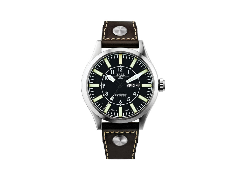Reloj Automático Ball Engineer Master II Aviator, 46 mm, Negro, NM1080C-L13-BK