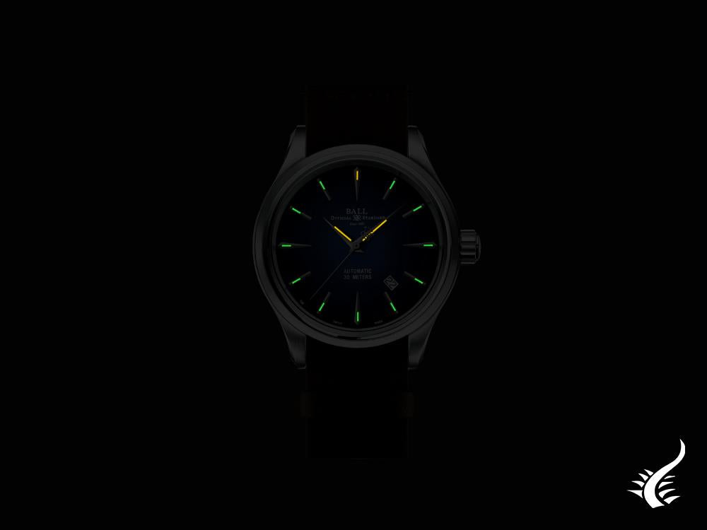 Reloj Automático Ball Trainmaster Legend, 40 mm, Azul, Piel, NM9080D-L1J-BE