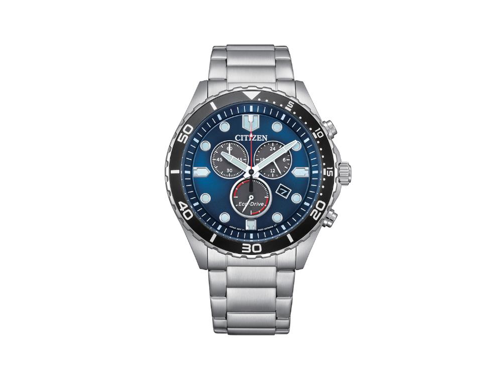 Reloj de Cuarzo Citizen OF Chrono Sporty Aqua, Azul, 43 mm, 10 atm, AT2560-84L