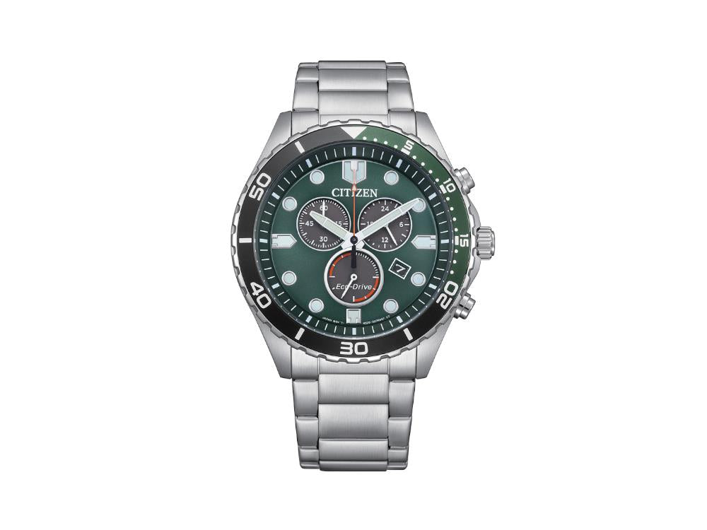 Reloj de Cuarzo Citizen OF Chrono Sporty Aqua, Verde, 43 mm, 10 atm, AT2561-81X