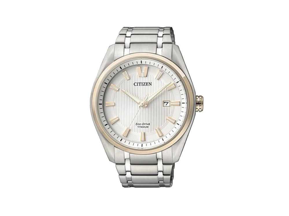 Reloj de Cuarzo Citizen Super Titanium, Eco Drive, 42 mm, Blanco