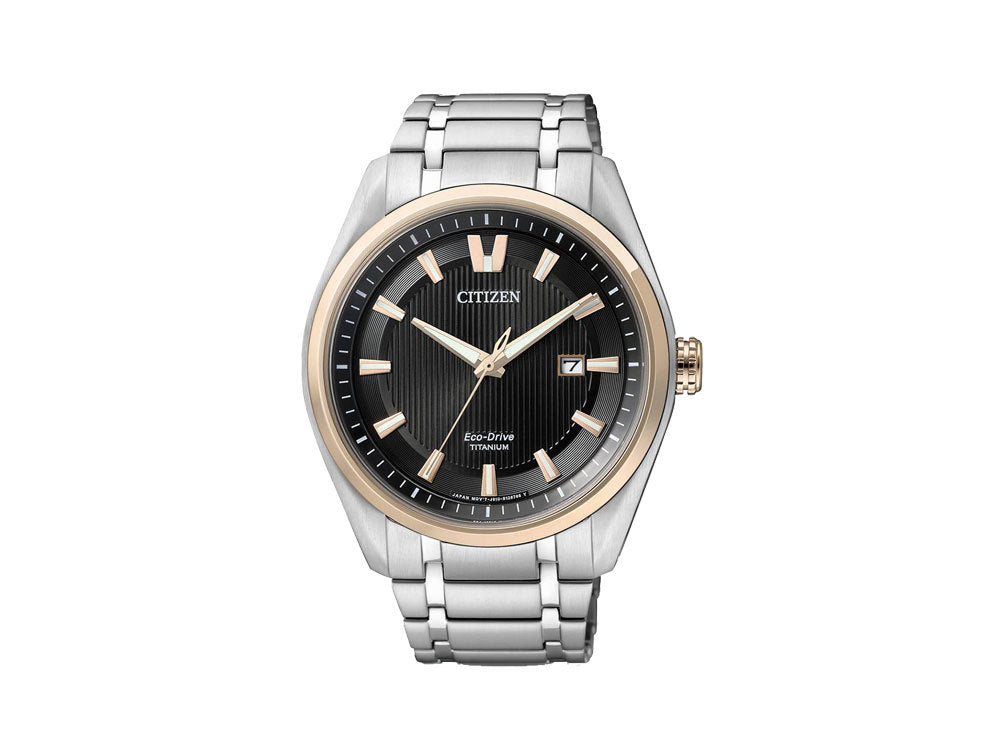 Reloj de Cuarzo Citizen Super Titanium, Eco Drive J810, 42 mm, Negro, AW1244-56E