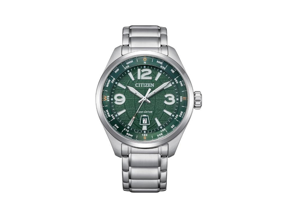 Reloj de Cuarzo Citizen OF Pilot Traveler, Verde, 42.6 mm, 10 atm, AW1830-88X