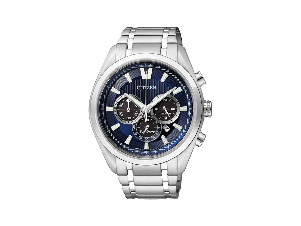 Reloj Citizen Super Titanium, Eco Drive B620, 43 mm, Azul, 10 atm, CA4010-58L