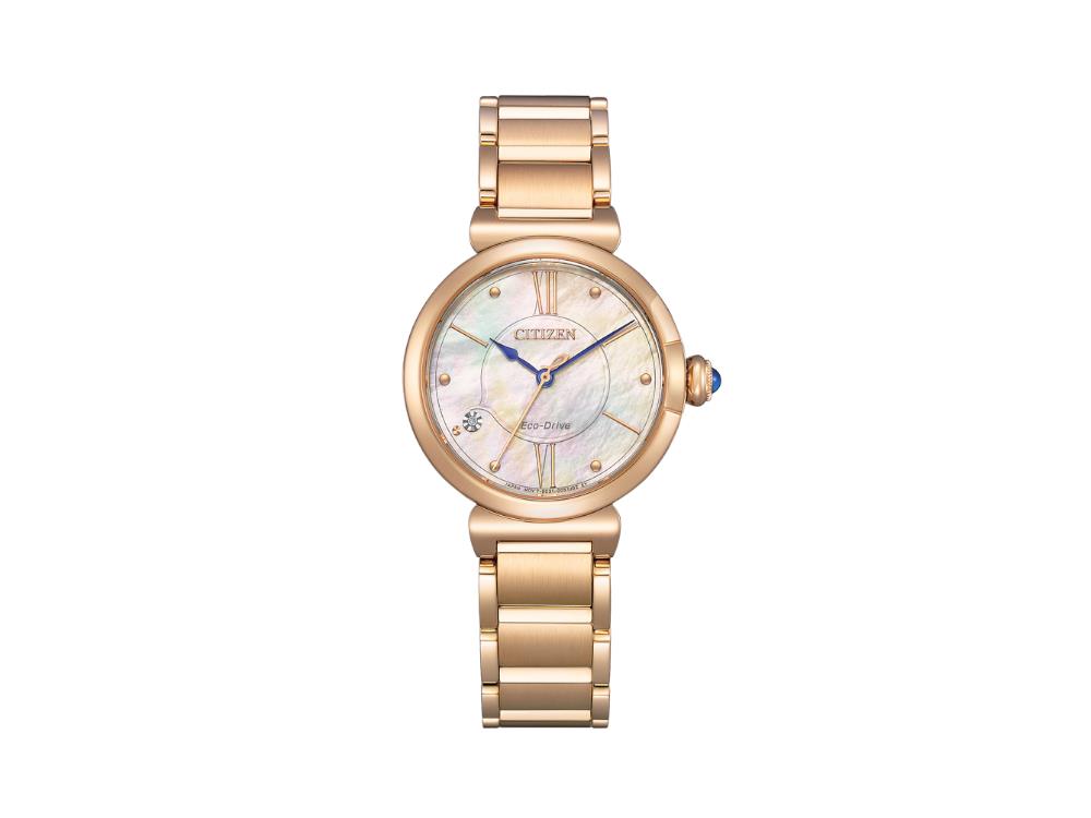 Reloj de Cuarzo Citizen Lady, Eco Drive E031, 29,5 mm, Madre perla, EM1073-85Y