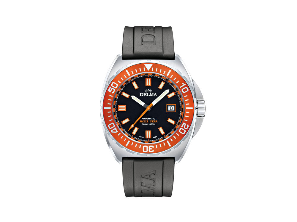 Reloj Automático Delma Diver Shell Star, Negro, 44 mm, 41501.670.6.151