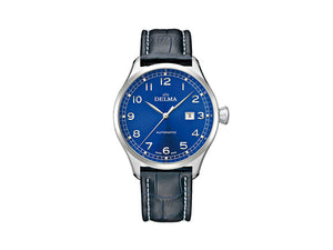 Reloj Automático Delma Aero Pioneer, Azul, 45 mm, Piel, 41601.570.6.042