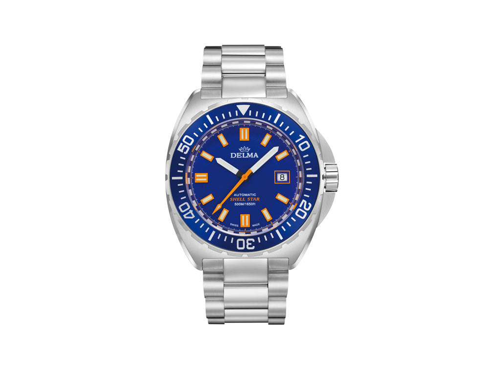 Reloj Automático Delma Diver Shell Star, Azul, 44 mm, 41701.670.6.041