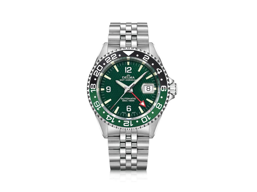 Reloj Automático Delma Santiago GMT Meridian, Verde, 43 mm, 41702.756.6.144