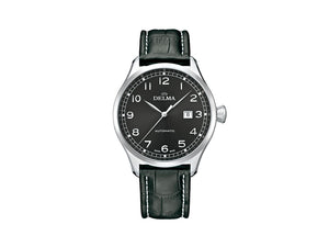 Reloj Automático Delma Aero Pioneer, Negro, 45 mm, Piel, 41601.570.6.032