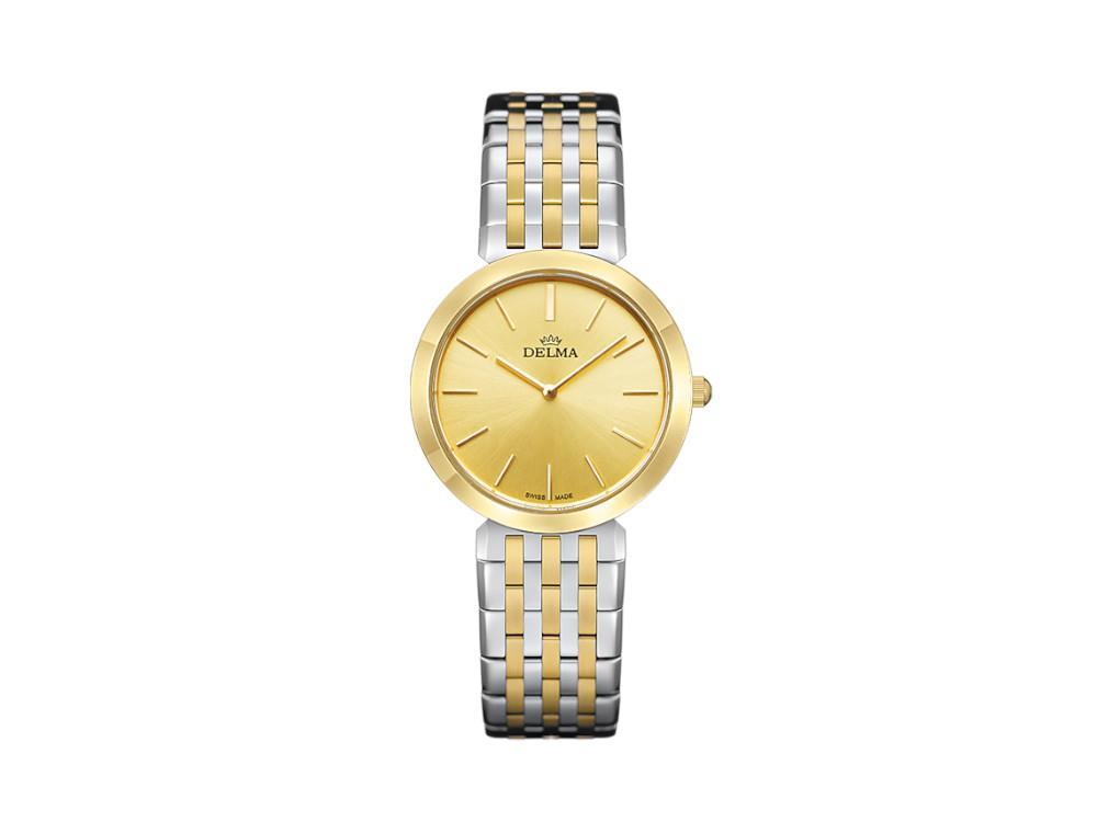 Reloj de Cuarzo Delma Dress Ladies Lido, dorado, 27,5mm, 5 atm, 52701.595.1.021