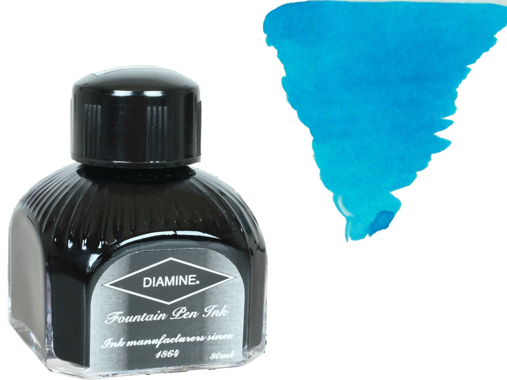 Tintero Diamine, 80ml., Aqua Blue, Cristal italiano