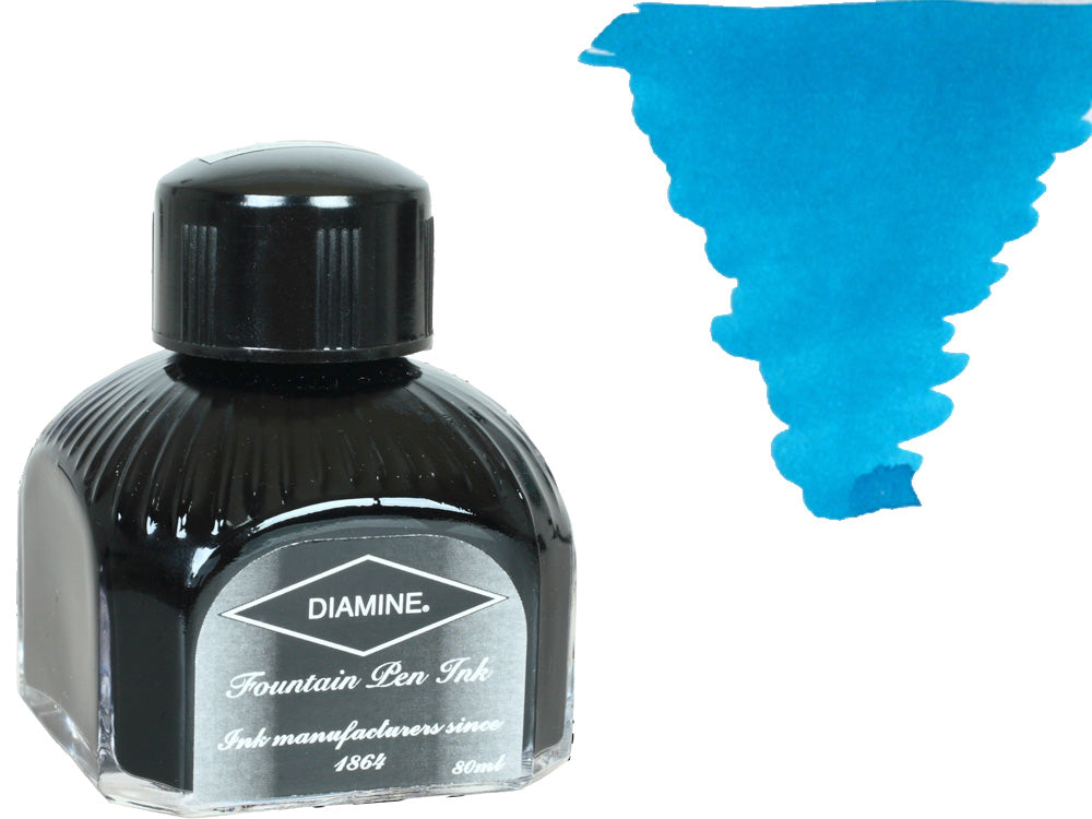 Tintero Diamine, 80ml, Aqua Lagoon, Cristal italiano