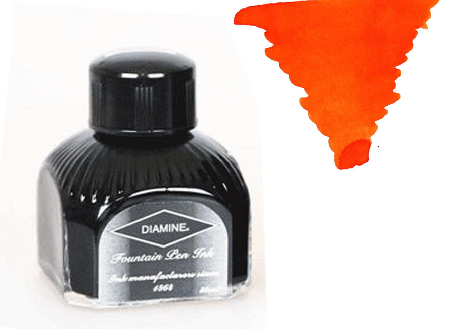 Tintero Diamine, 80ml., Blaze Orange, Botella de cristal italiano