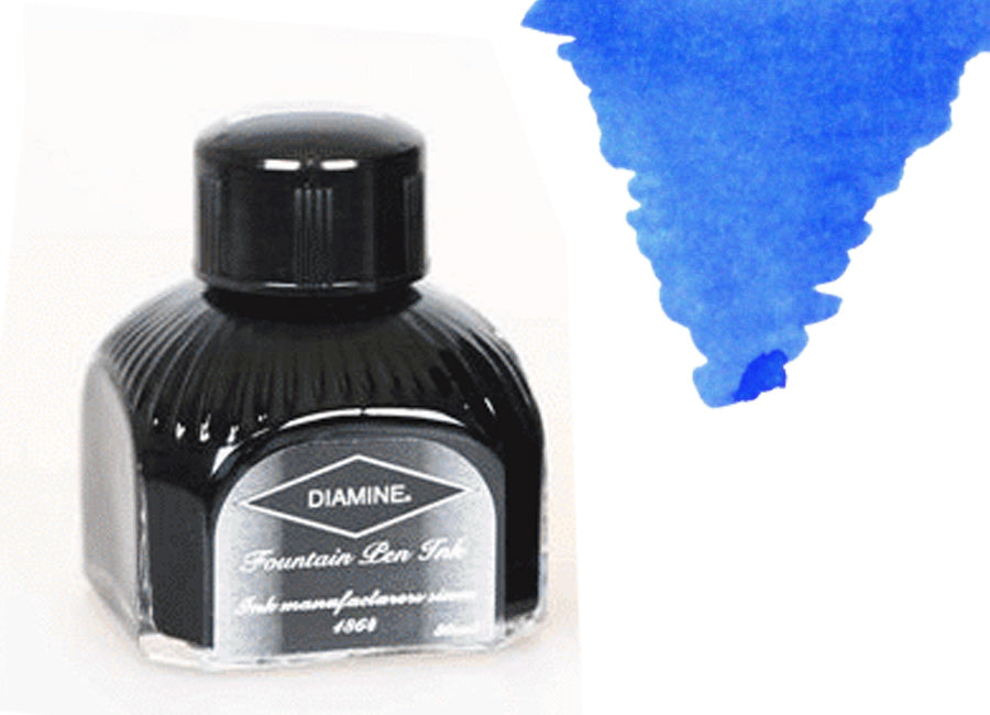 Tintero Diamine, 80ml., China Blue, Botella de cristal italiano