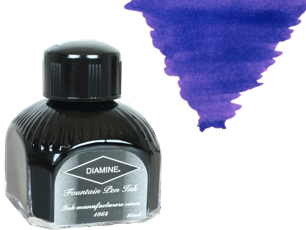 Tintero Diamine, 80ml., Imperial Blue, Botella de cristal italiano