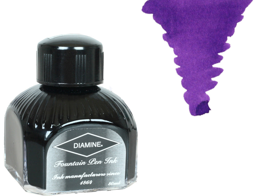 Tintero Diamine, 80ml., Lavender, Botella de cristal italiano