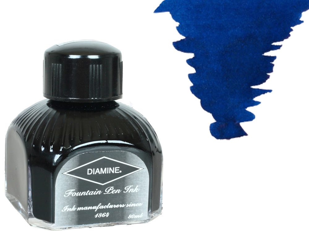 Tintero Diamine, 80ml., Majestic Blue, Botella de cristal italiano