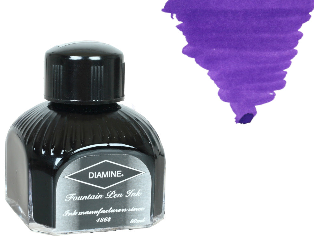 Tintero Diamine, 80ml., Majestic Purple, Botella de cristal italiano