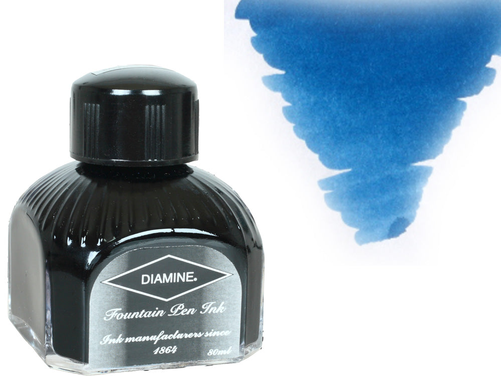 Tintero Diamine, 80ml., Misty Blue, Cristal italiano