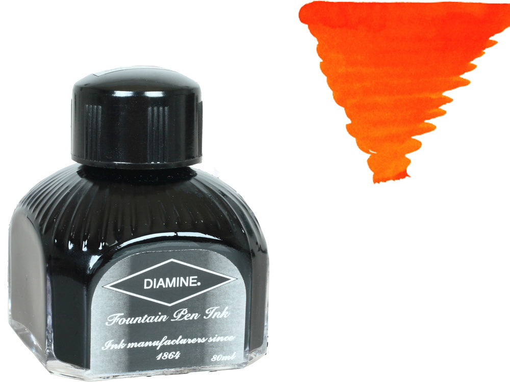 Tintero Diamine, 80ml., Orange, Botella de cristal italiano