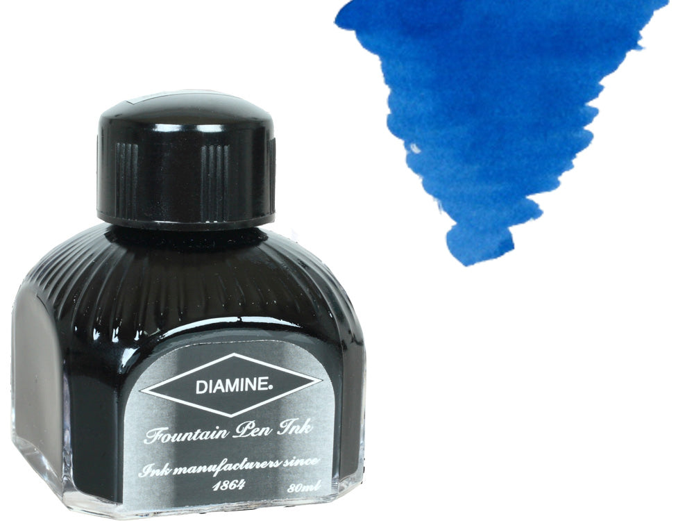 Tintero Diamine, 80ml., Presidential Blue, Botella de cristal italiano