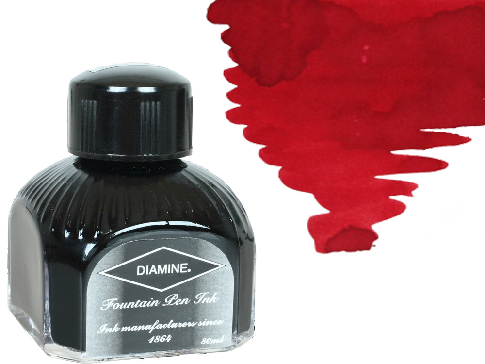 Tintero Diamine, 80ml., Red Dragon, Botella de cristal italiano