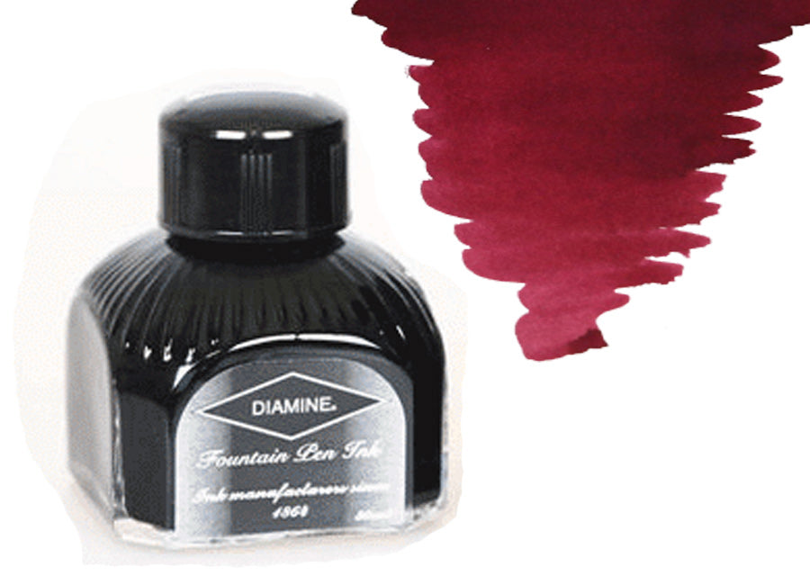 Tintero Diamine, 80ml., Syrah, Botella de cristal italiano