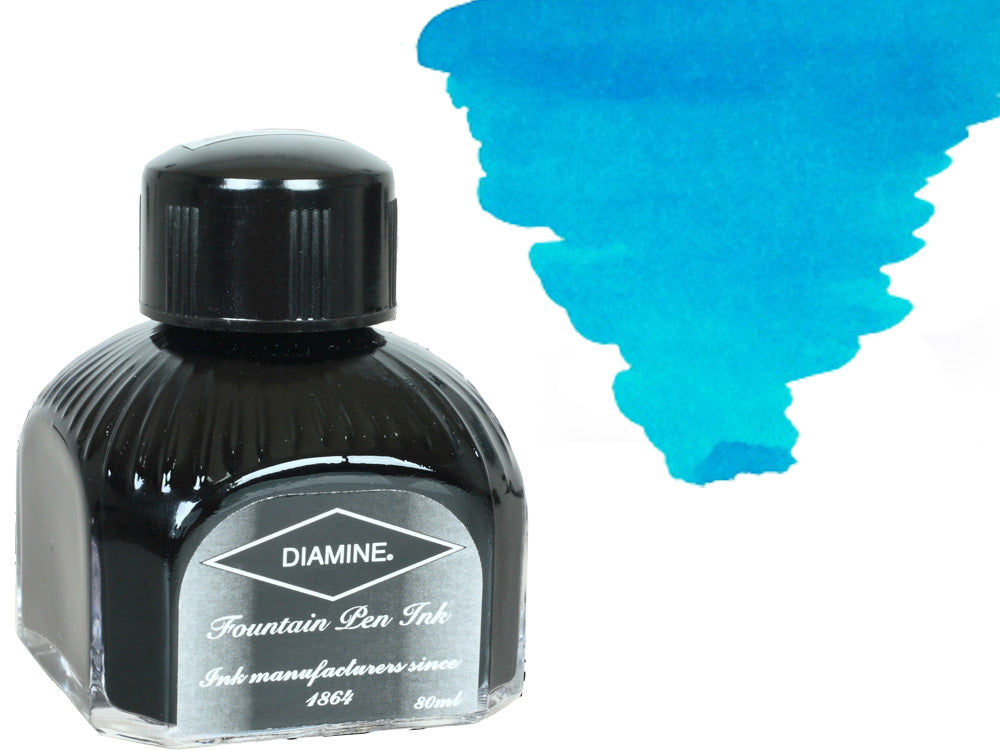 Tintero Diamine, 80ml., Turquoise, Botella de cristal italiano